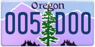 OR license plate 005DOO