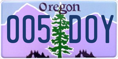 OR license plate 005DOY