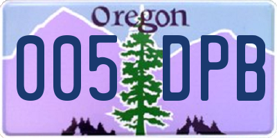 OR license plate 005DPB