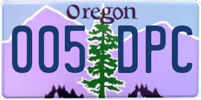OR license plate 005DPC