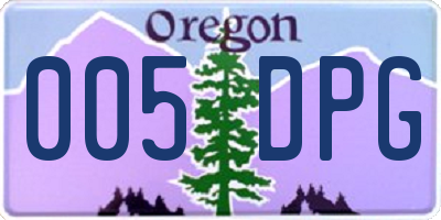 OR license plate 005DPG