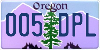 OR license plate 005DPL