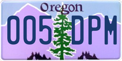 OR license plate 005DPM