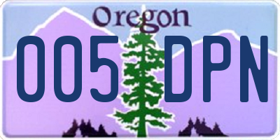 OR license plate 005DPN