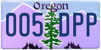 OR license plate 005DPP