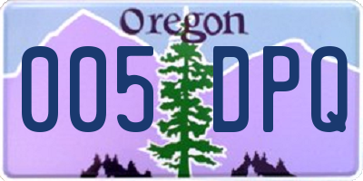 OR license plate 005DPQ