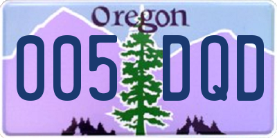 OR license plate 005DQD