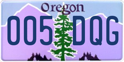 OR license plate 005DQG