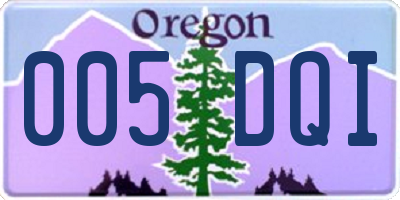 OR license plate 005DQI