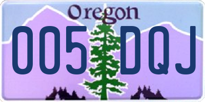 OR license plate 005DQJ