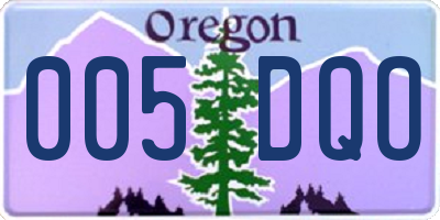 OR license plate 005DQO