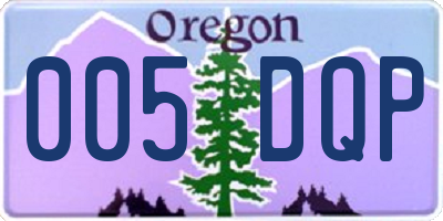 OR license plate 005DQP