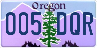 OR license plate 005DQR