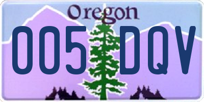 OR license plate 005DQV
