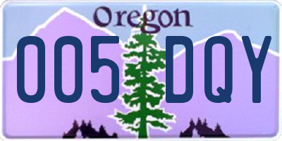 OR license plate 005DQY