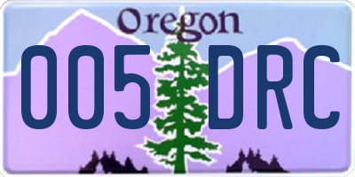 OR license plate 005DRC