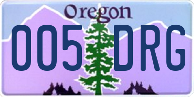 OR license plate 005DRG