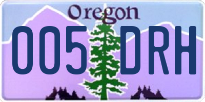 OR license plate 005DRH
