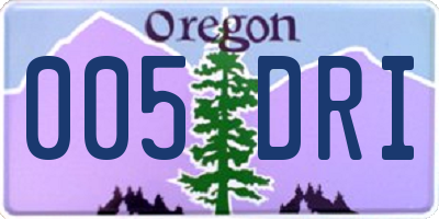 OR license plate 005DRI