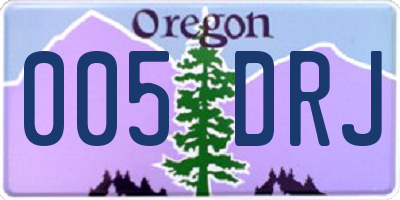 OR license plate 005DRJ