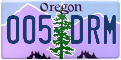 OR license plate 005DRM