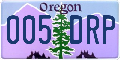 OR license plate 005DRP