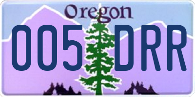 OR license plate 005DRR