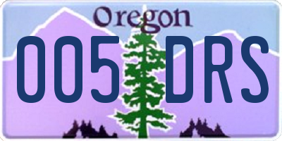OR license plate 005DRS