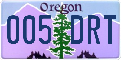 OR license plate 005DRT