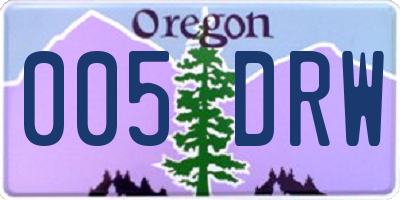 OR license plate 005DRW