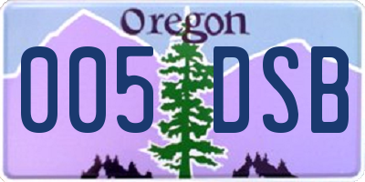OR license plate 005DSB