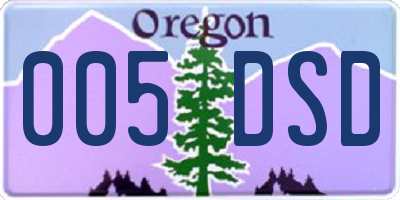 OR license plate 005DSD