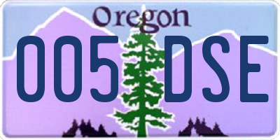 OR license plate 005DSE