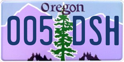 OR license plate 005DSH