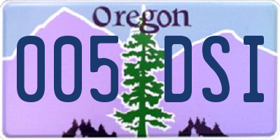 OR license plate 005DSI