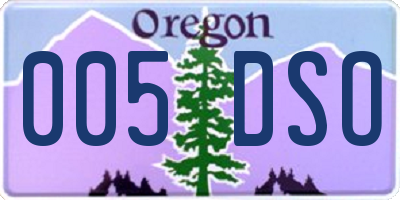 OR license plate 005DSO