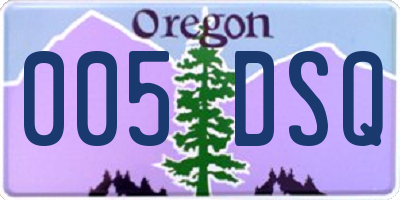 OR license plate 005DSQ