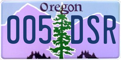 OR license plate 005DSR