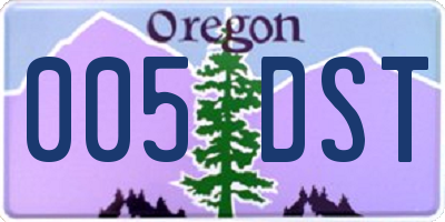 OR license plate 005DST
