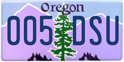 OR license plate 005DSU