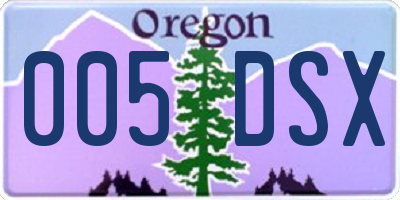 OR license plate 005DSX