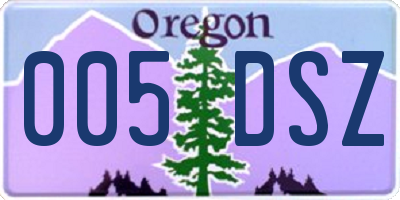 OR license plate 005DSZ
