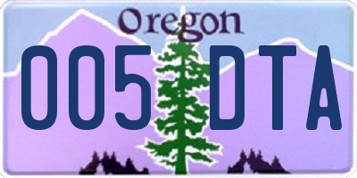 OR license plate 005DTA