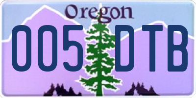 OR license plate 005DTB