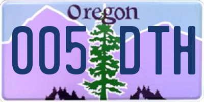 OR license plate 005DTH