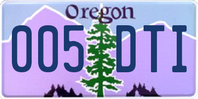 OR license plate 005DTI