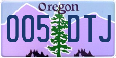 OR license plate 005DTJ