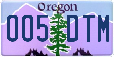 OR license plate 005DTM