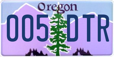 OR license plate 005DTR