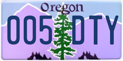 OR license plate 005DTY